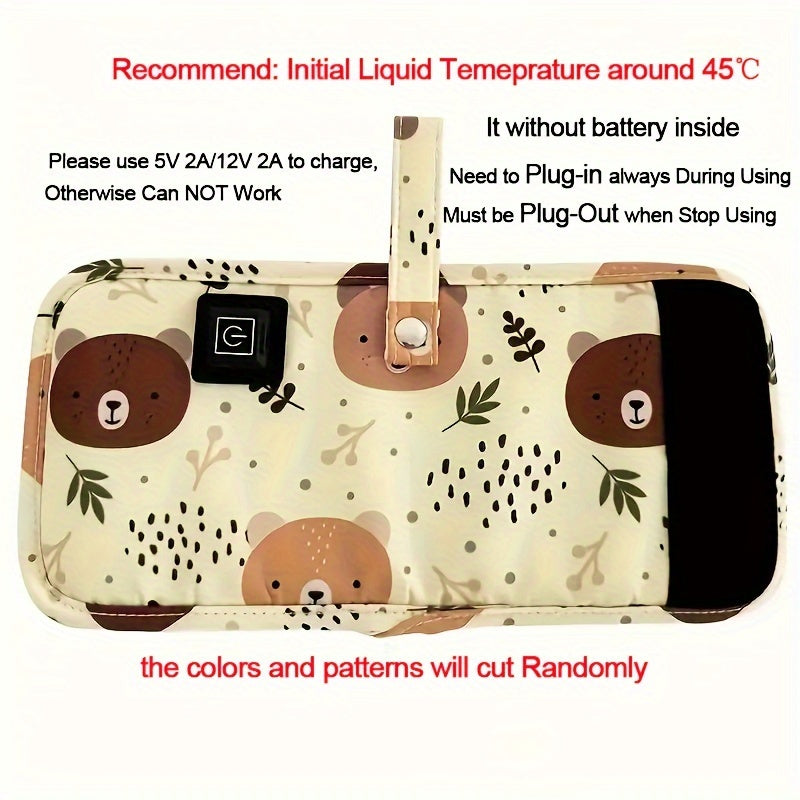 USB-Powered Portable Bottle Warmer for Travel and Camping with Animal Designs