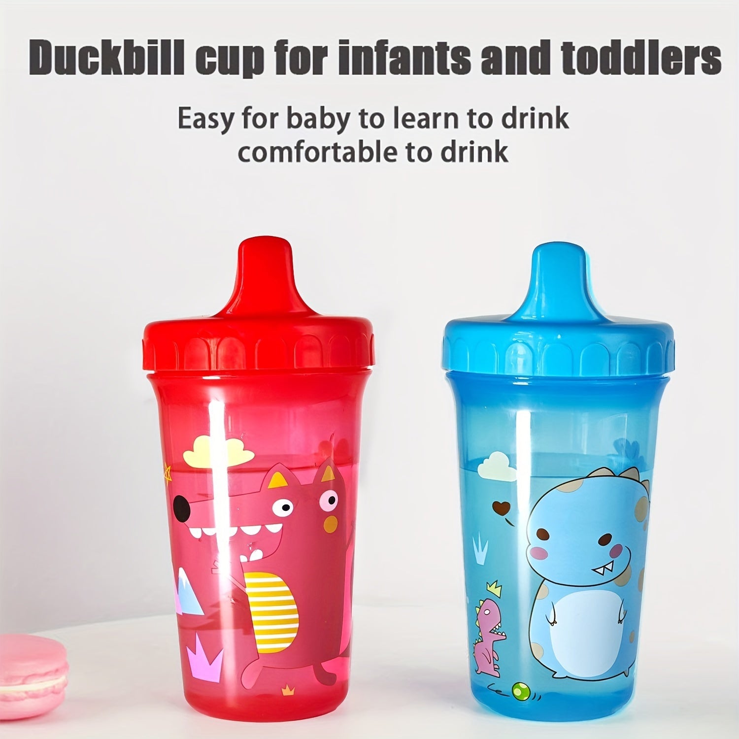 Kids' Spill-Proof Water Bottle with Duckbill Design 300ml Drop and Bite Resistant