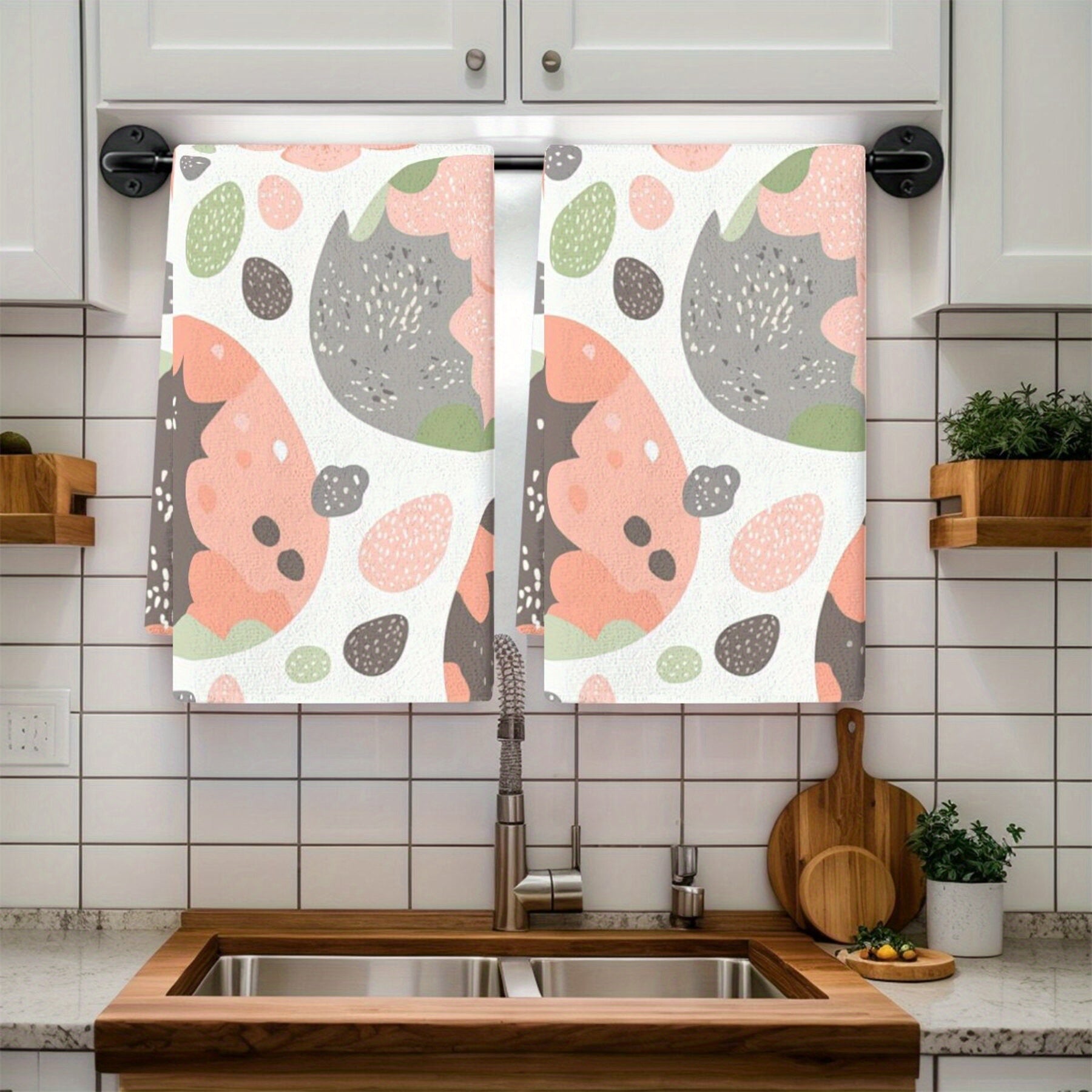 Набор из 2 кухонных полотенец и салфеток для уборки с узором пасхальных яиц