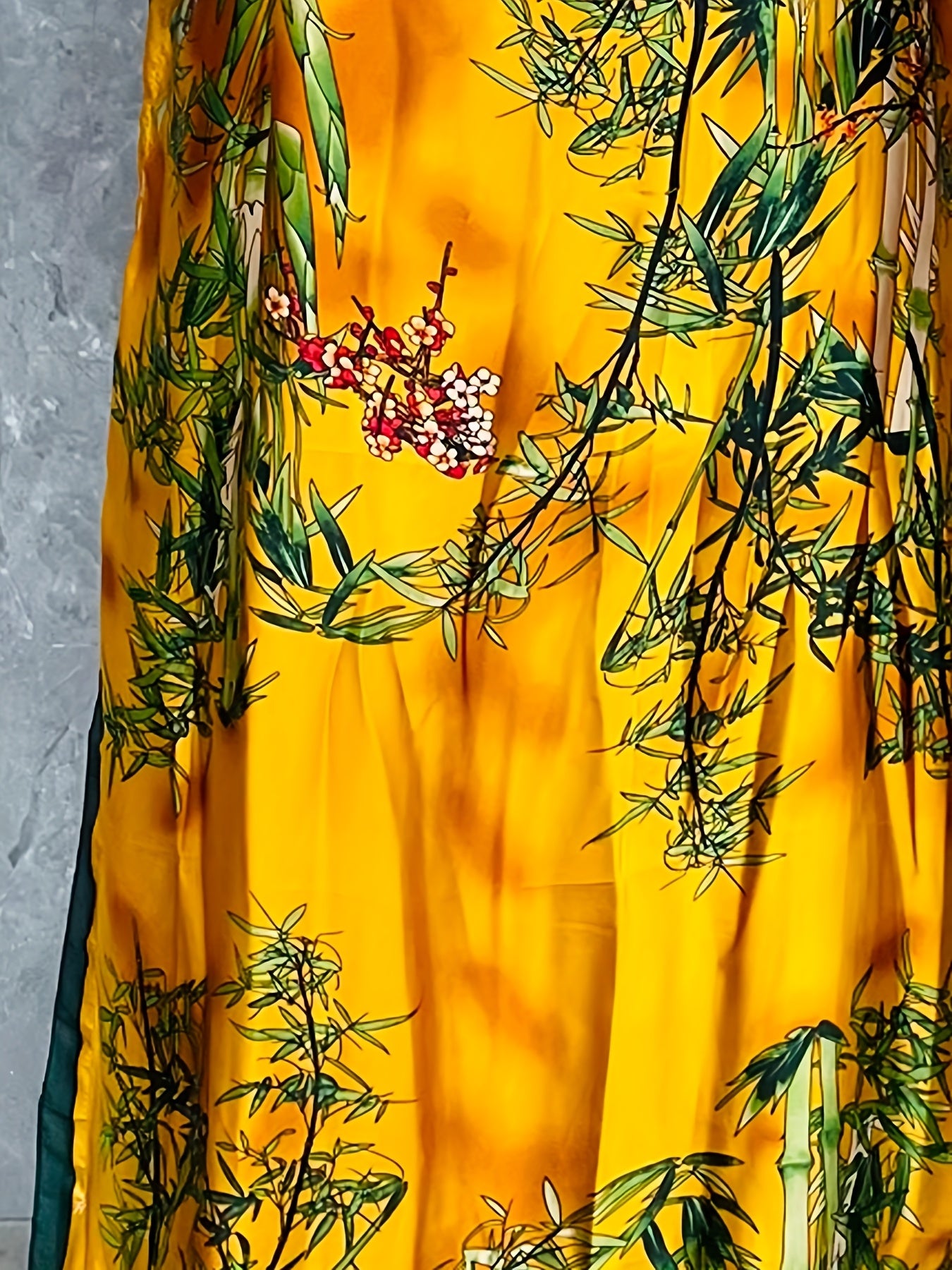 Women's Plus Size Floral Print Kaftan Dress with Short Sleeves