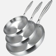 Stainless Steel Frying Pan for Cooking Steak Non-Stick Gas and Induction Compatible