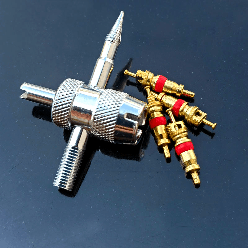Universal Tire Valve Repair Tool Set with Copper Cores for Easy Maintenance