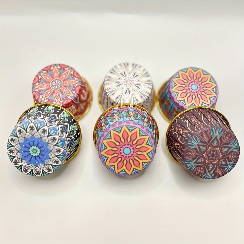 Pack of 50 Large Bohemian Style Gold Paper Cupcake Liners for Muffins and Desserts
