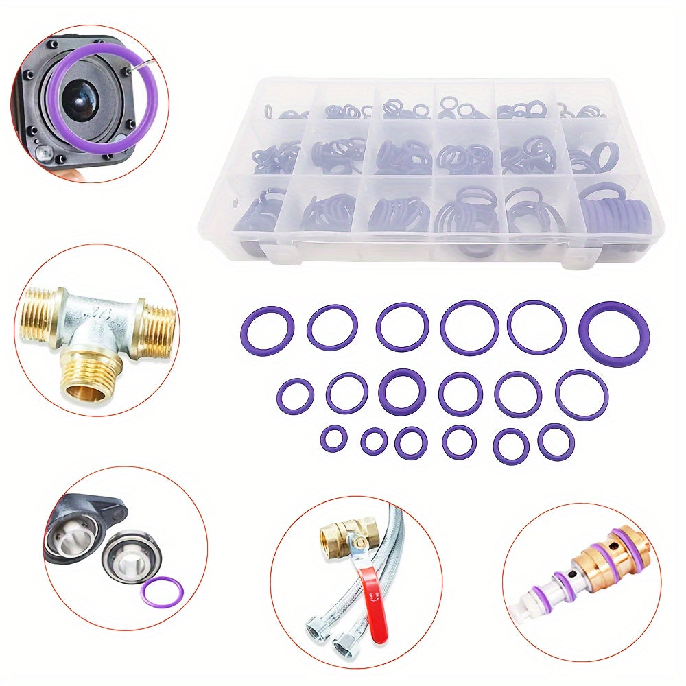 270 Pcs Rubber O Rings Kit for Car Air Conditioning Repair Set