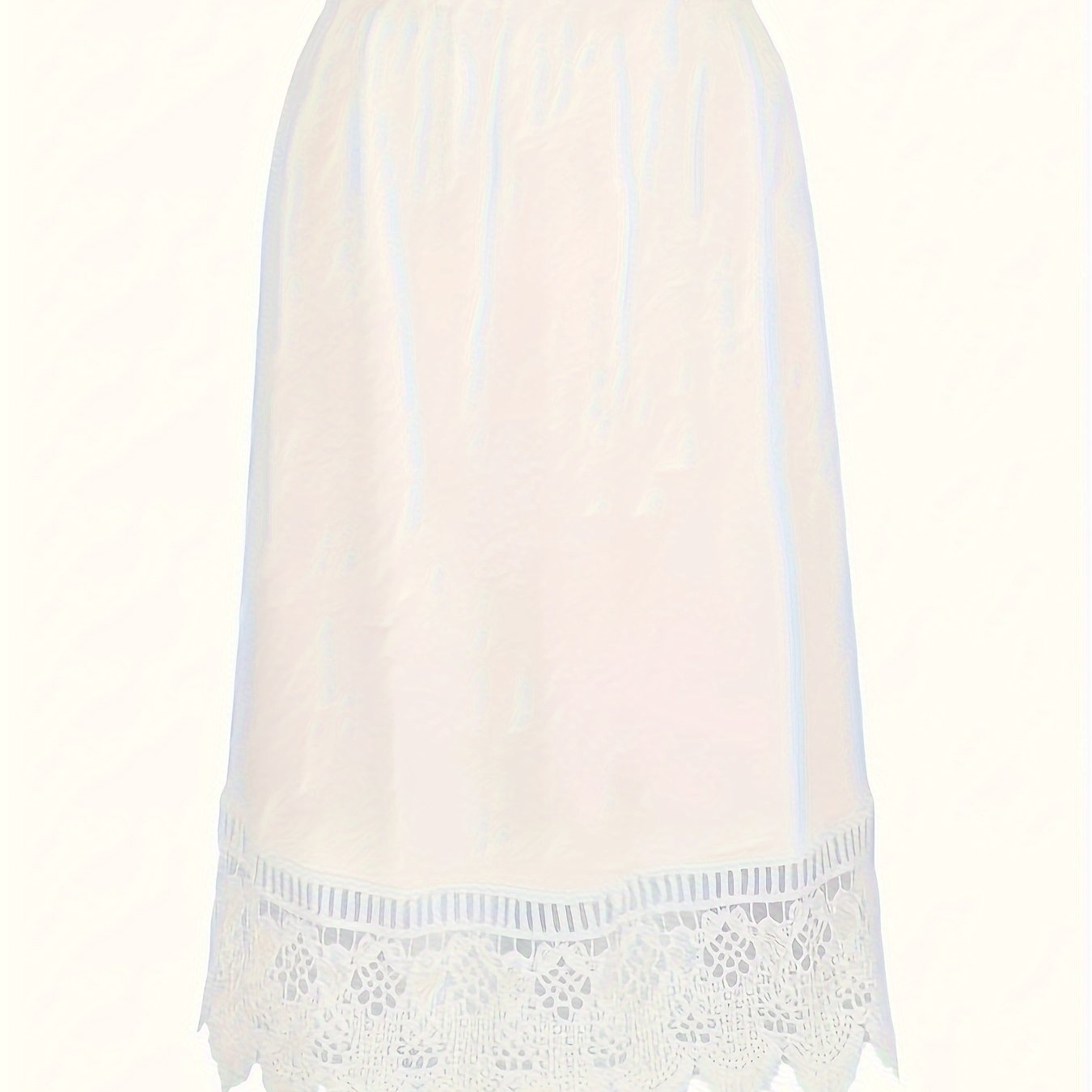 Falda de encaje de talla grande con costura, casual, de cintura elástica, primavera y verano, para mujer