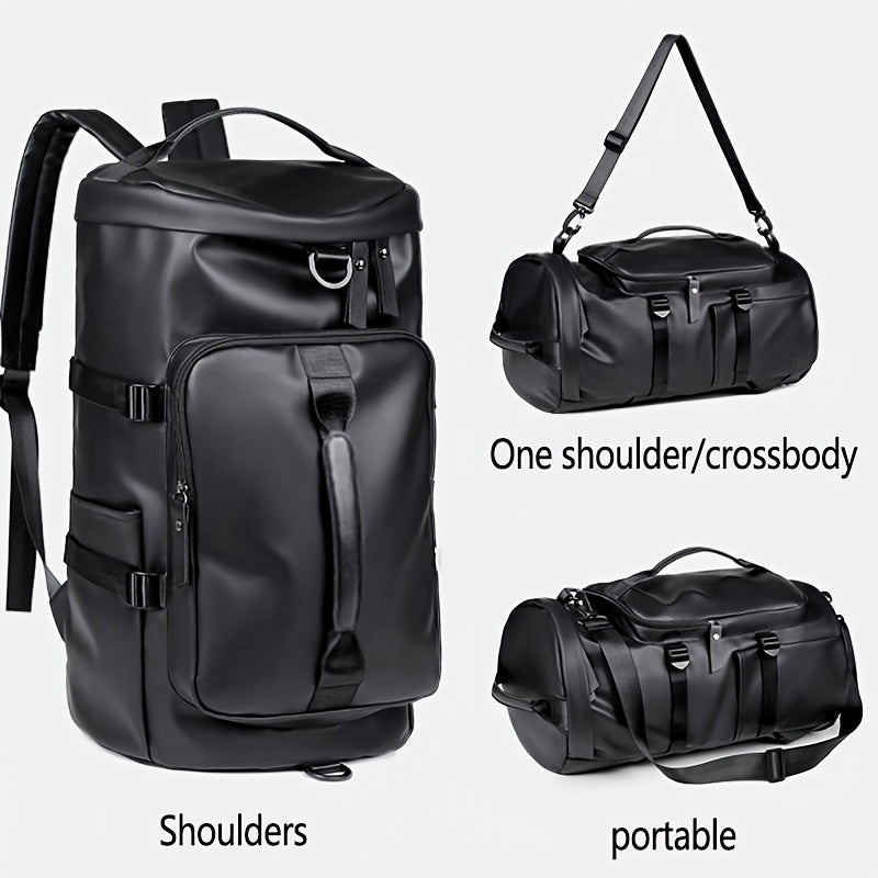 Ko'p maqsadli ochiq sayohat ruksak, kulrang/qora rangda, mustahkam PU materialidan tayyorlangan. Sport, fitnes, tasodifiy sayohatlar va qo'l yuklari sifatida mukammal. Ikki yelka tasmasi va ...