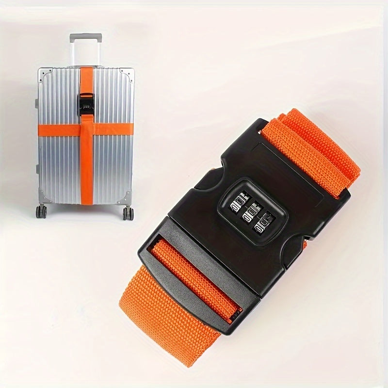 Nylon Luggage Strap with Combination Lock, Adjustable Travel Suitcase Belt, Pack of 1