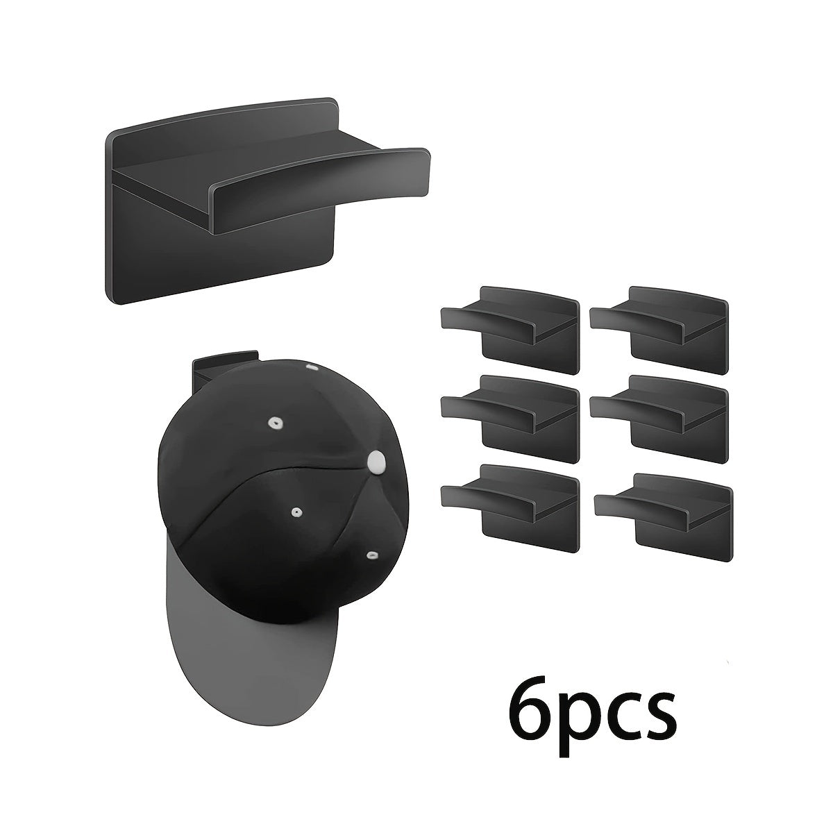 12 шт. Клеевые крючки для бейсболок для дома и офиса - Легкая установка, без сверления, настенный монтаж, многофункциональный, бесследный пластиковый вешалка для шляп