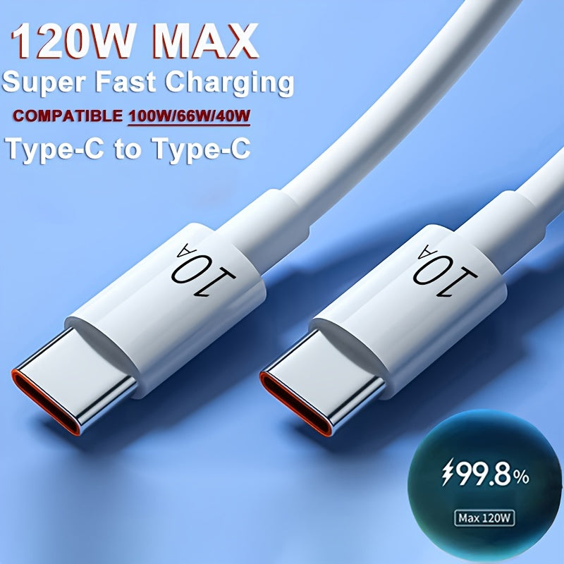 120W USB C to USB C Fast Charging Cable for Smartphone Laptop Tablet