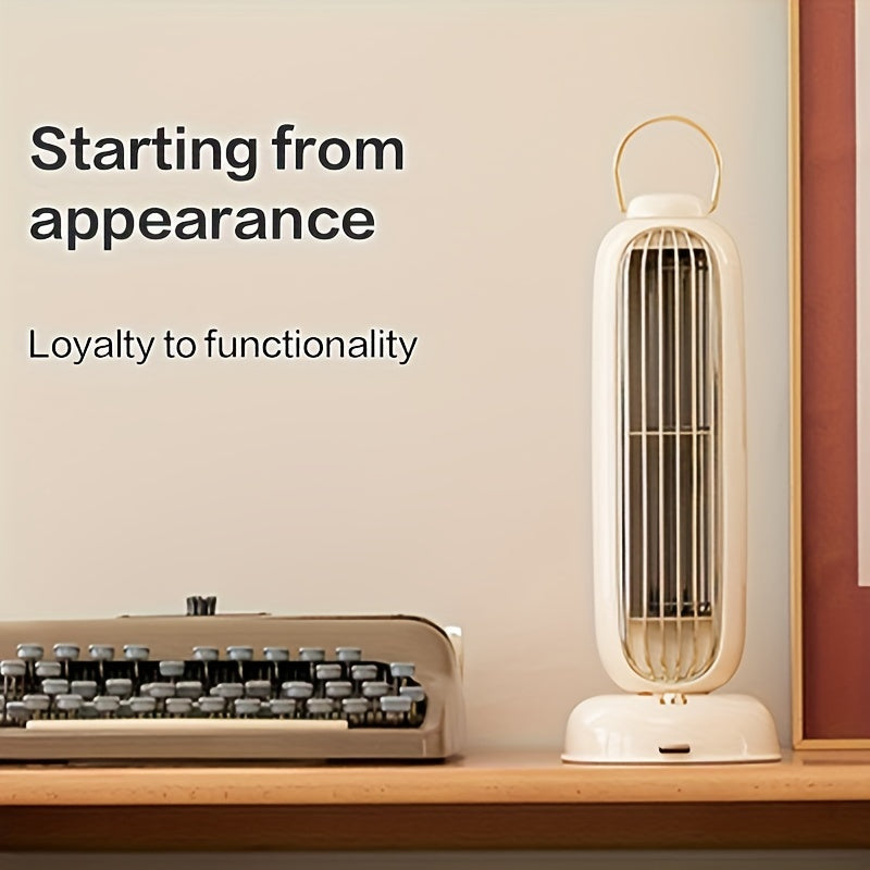 USB-Powered Oscillating Tower Fan White for Kitchen Bedroom Office