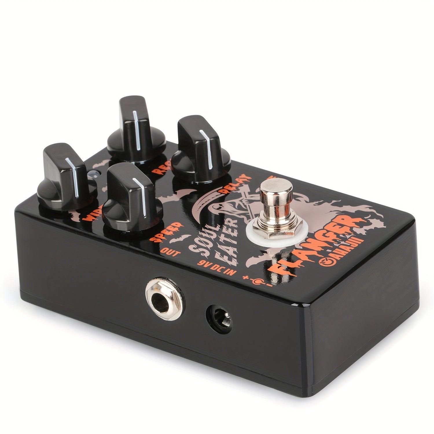 Alüminiy alloy qora Flanger gitara effekt pedali haqiqiy bypass analog signal