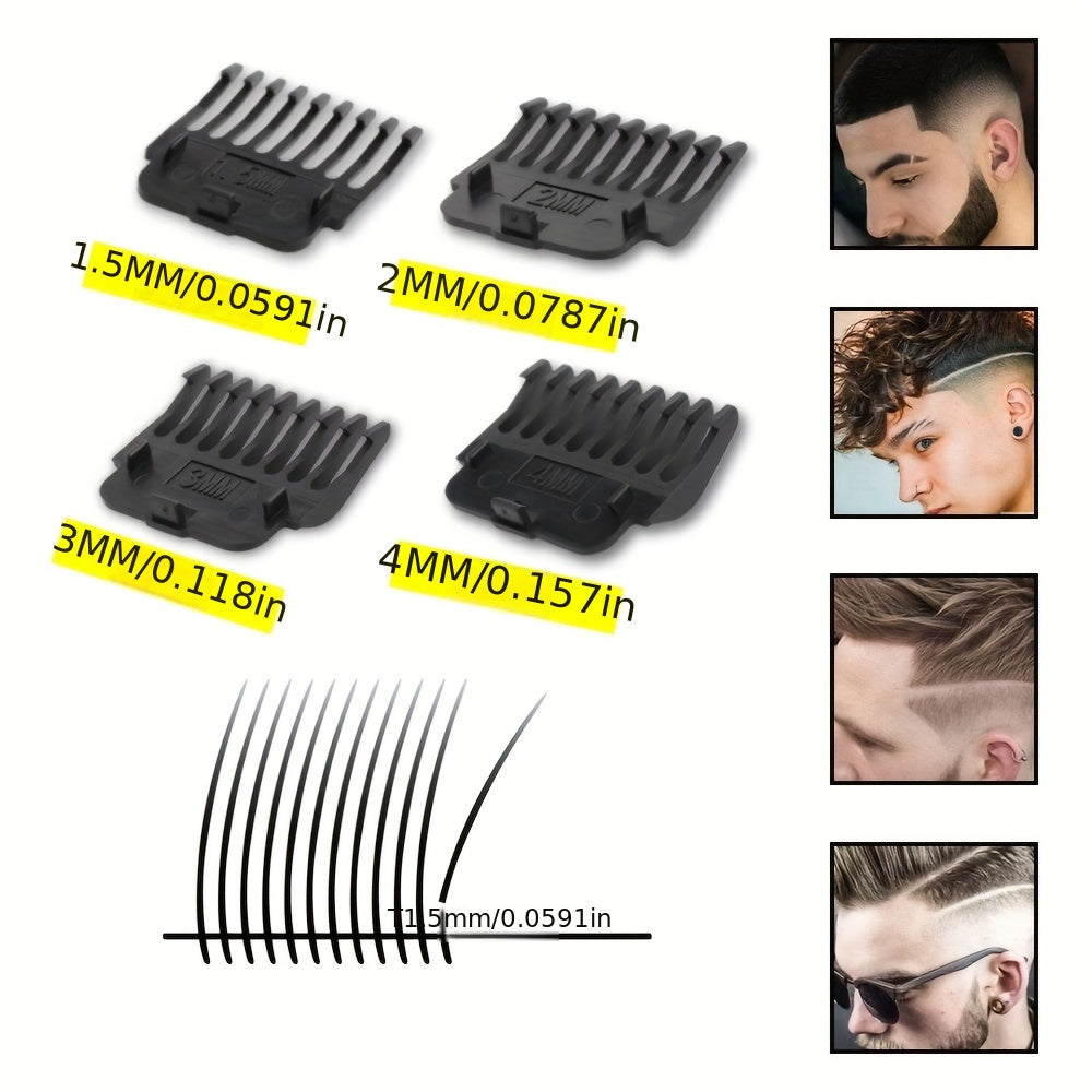 Erkaklar uchun simsiz soch kesish moslamasi to'plami, qora, raqamli displey, qayta zaryadlanuvchi litiy batareya 2100mAh