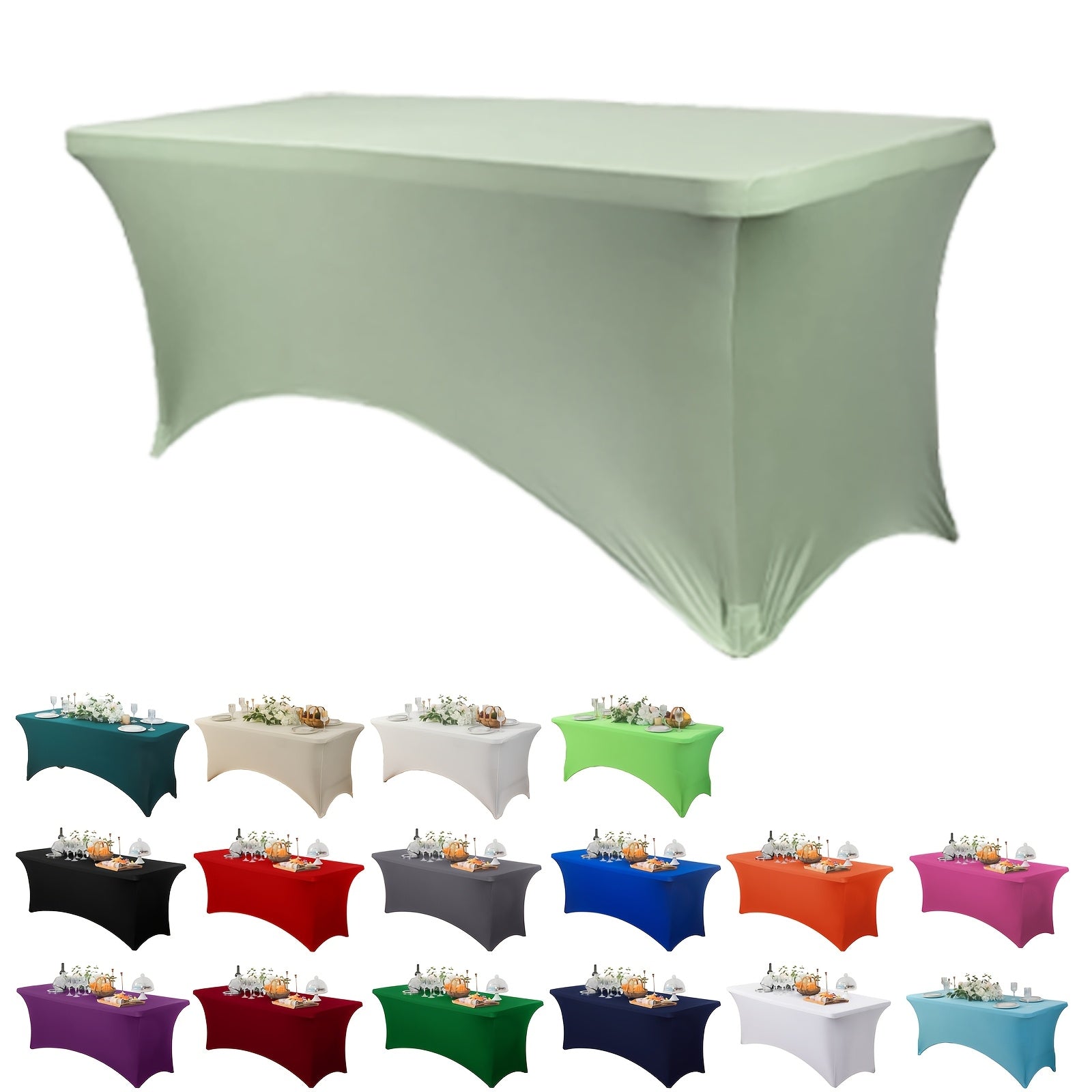 Stretch Spandex Tablecloth for Weddings Parties and Events Durable Polyester Blend Mixed Color