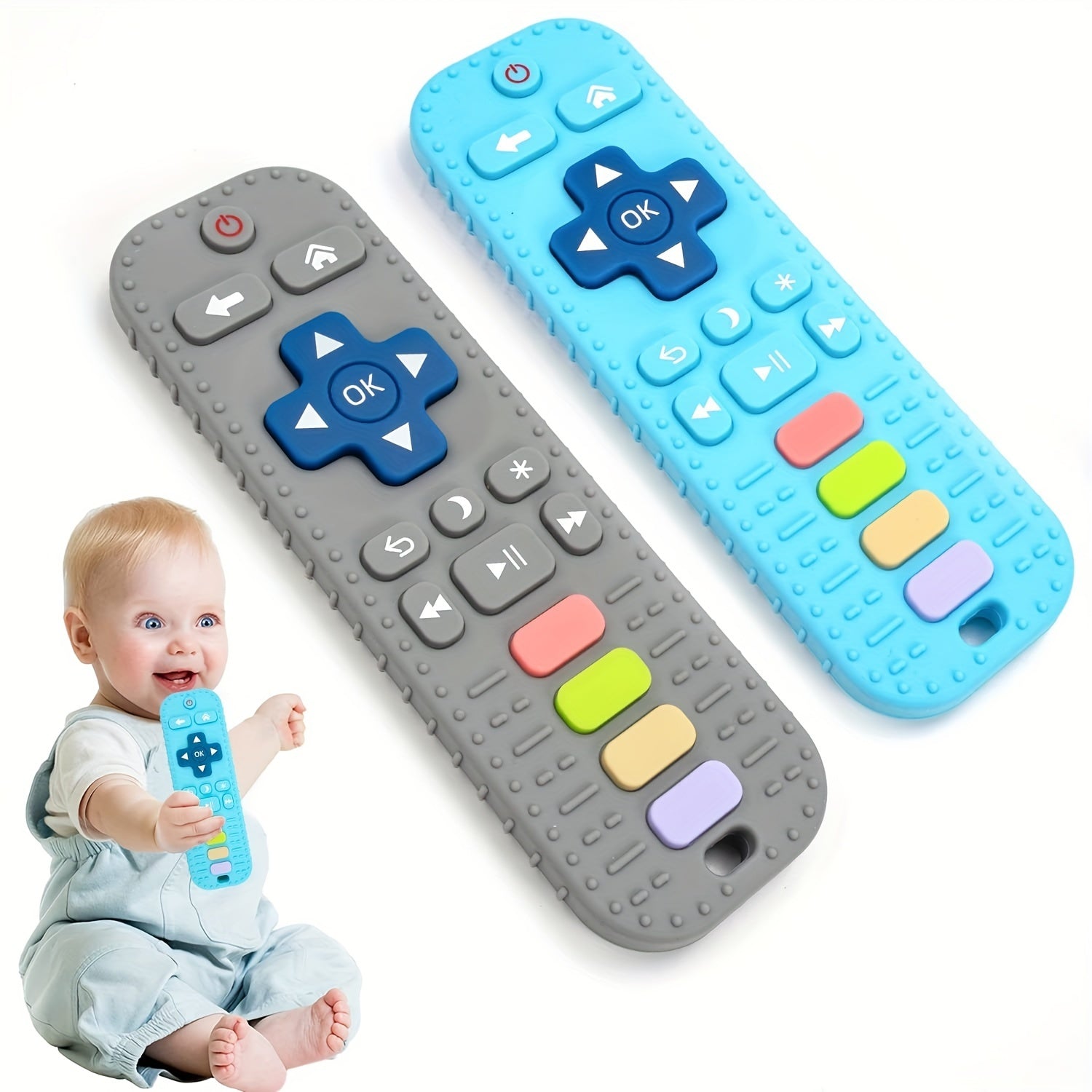 Baby Teething Toys for Newborns and Infants 0-12 Months Soft Silicone Remote Control Shape