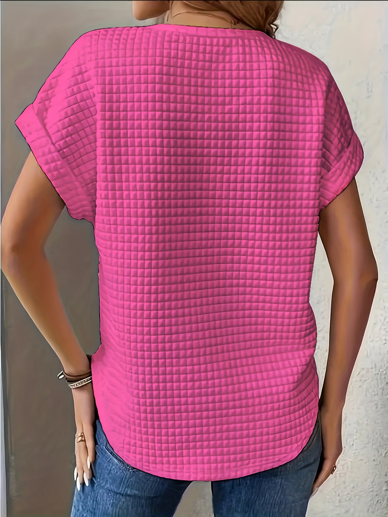 Women's V-Neck Summer T-Shirt Breathable Stretch Plus Size Casual Top