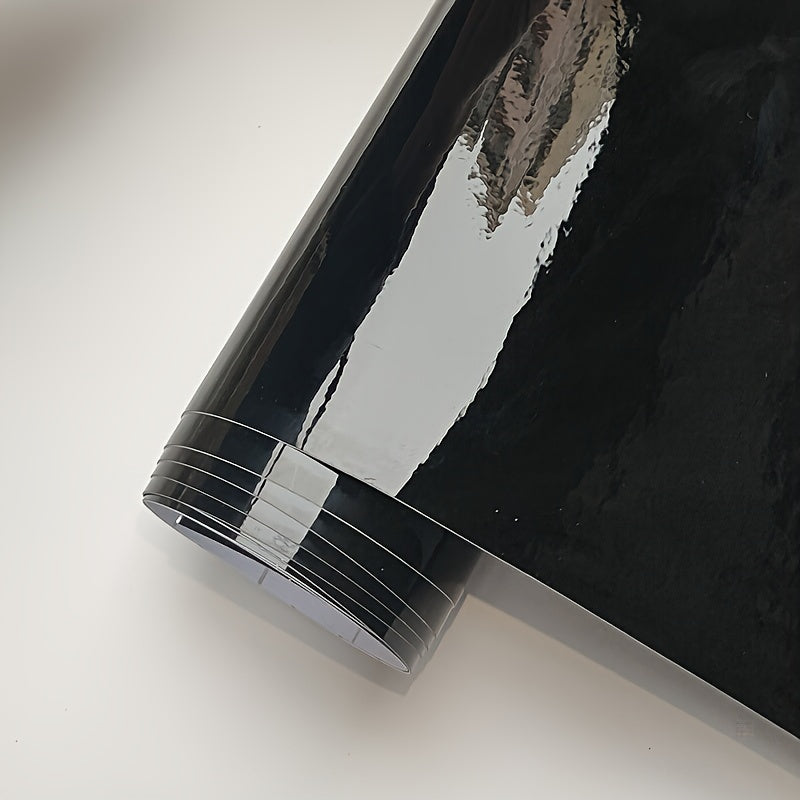 Avtomobillar, noutbuklar, telefonlar, mototsikllar uchun qora yaltiroq vinil avtomobil qoplamasi, 10-50 sm