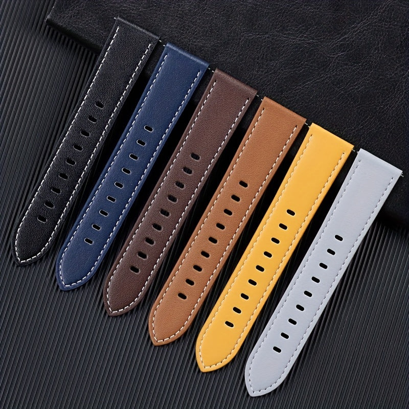 Stylish 22mm PU Leather Watch Band for Smartwatches with Quick-Release Design