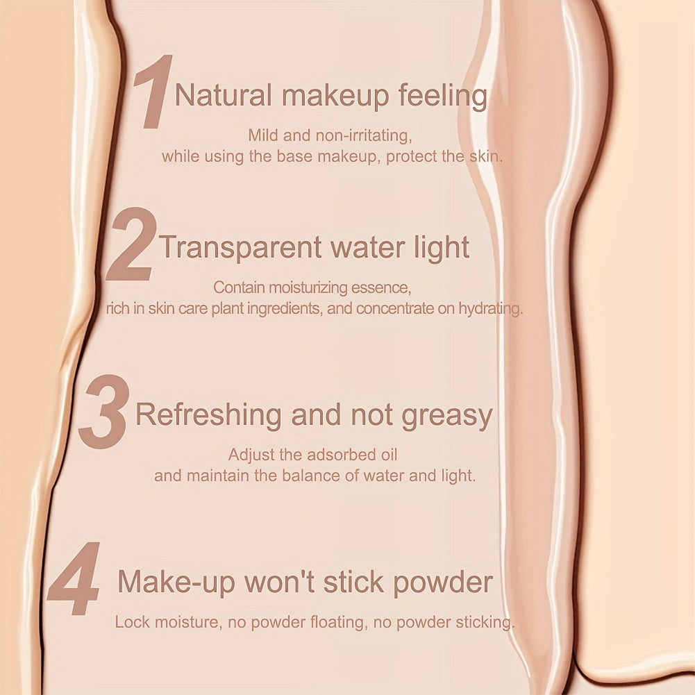 Base de maquillaje en polvo con aire hidratante para mujer, cobertura total, aspecto natural y radiante
