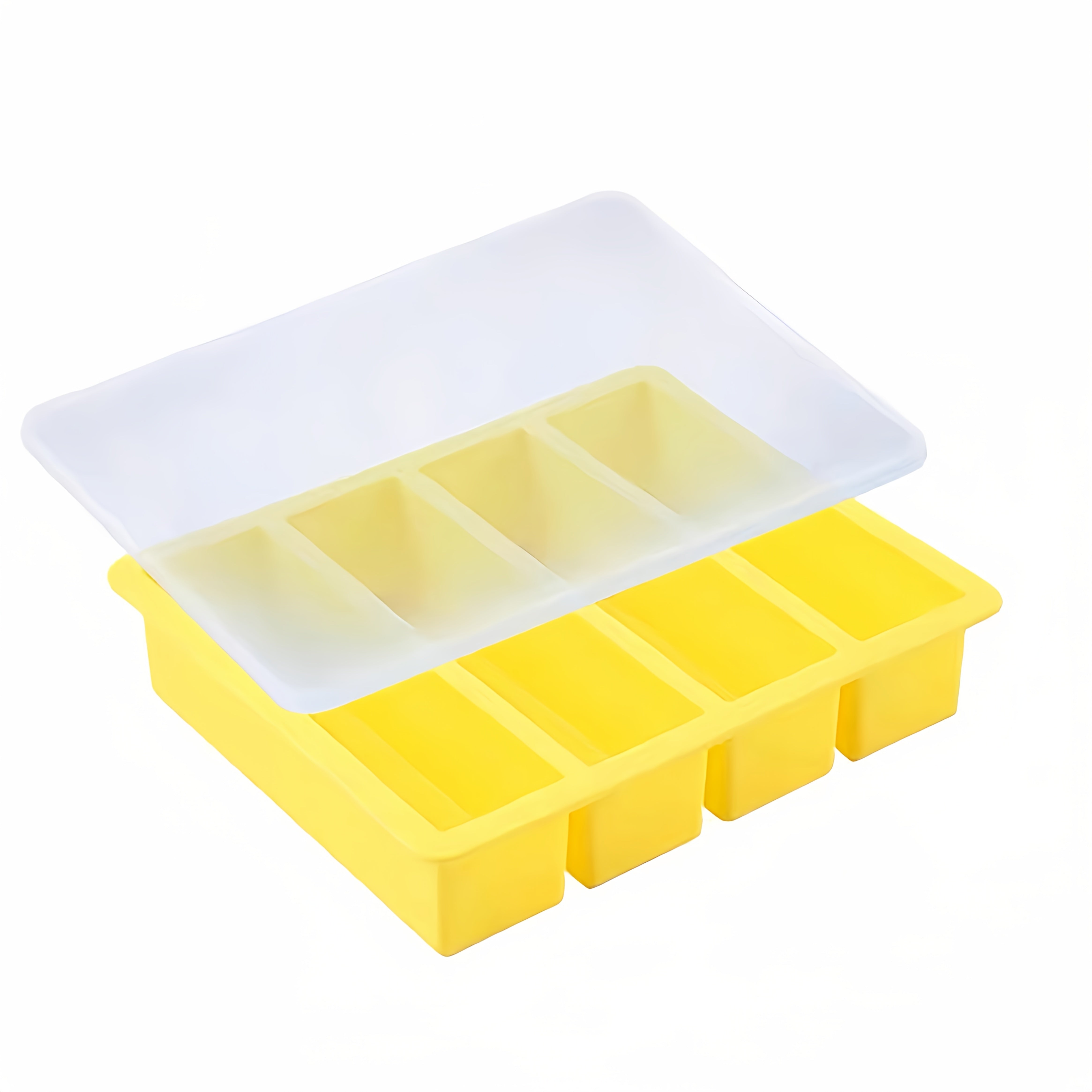 Silicone muz kubi va sariyog 'kek shakli' - Katta muz kublari va pishirish uchun bardoshli sariq to'rtburchakli oshxona aksessuari