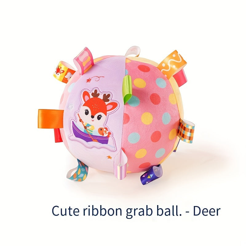 Baby Toy Plush Rattle Ball for Newborns Soothing Grasping Educational