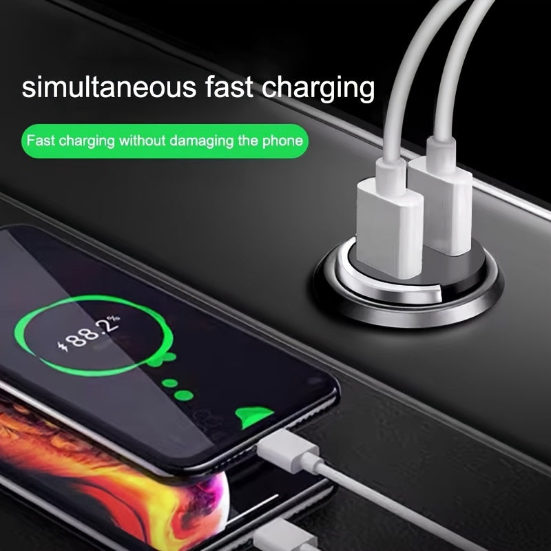 Мини-металлическое автомобильное зарядное устройство с быстрой зарядкой PD USB для мобильных устройств