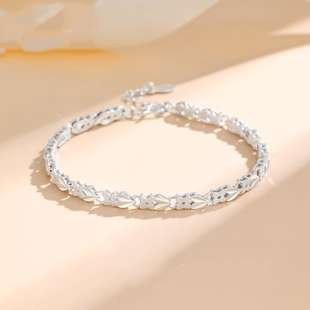 Vintage Style Silver Bracelet for Women Sterling Silver Plated Jewelry Gift