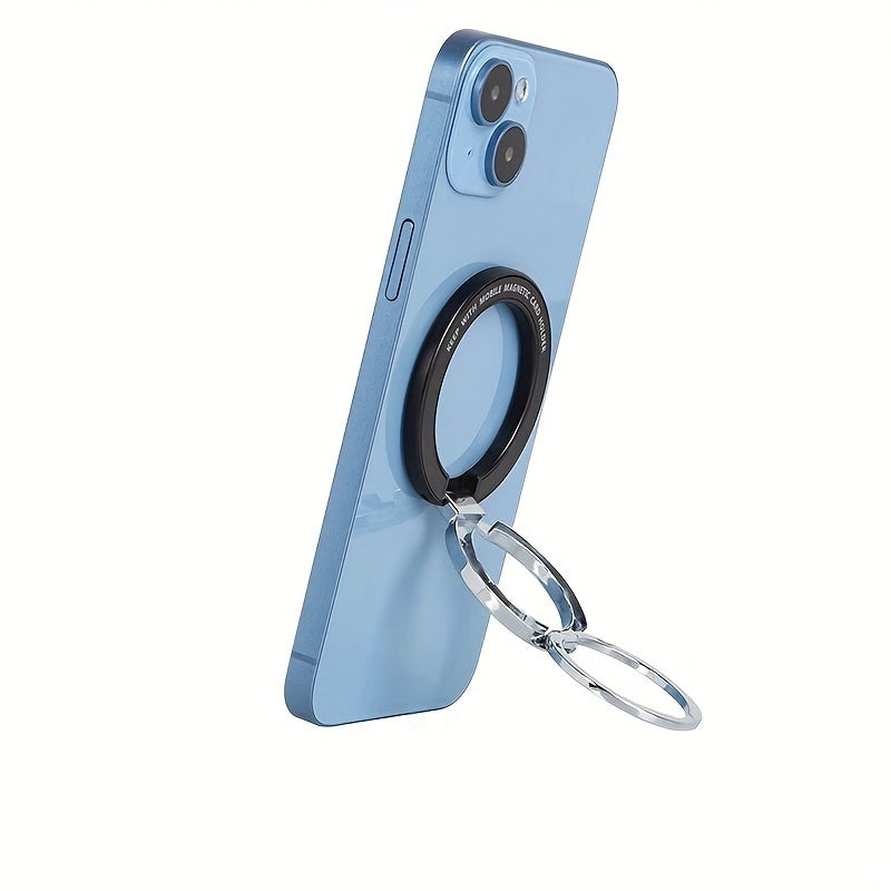 Metal Zinc Alloy Magnetic Phone Ring Holder 360° Rotating Folding Ultra-Thin Car Desktop Compatible