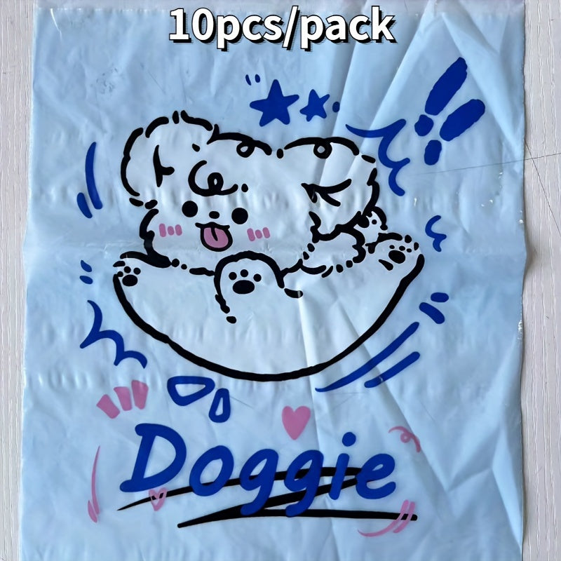 Set of 10 Mini Adhesive Trash Bags for Car Office Home with Cartoon Designs