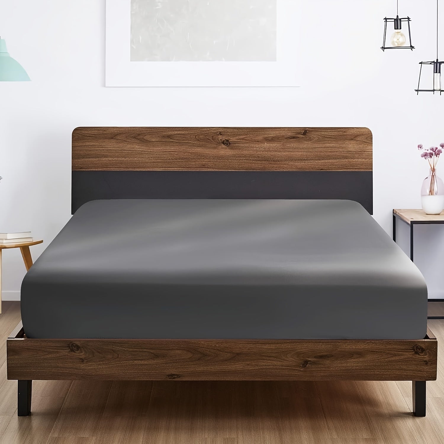 Fitted Sheet Microfiber Deep Pocket Breathable Hypoallergenic Wrinkle-Resistant