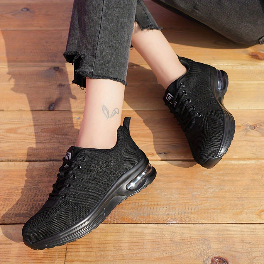 Women's Knitted Breathable Lightweight Steel Toe Work Shoes Anti-Slap Anti-Stab