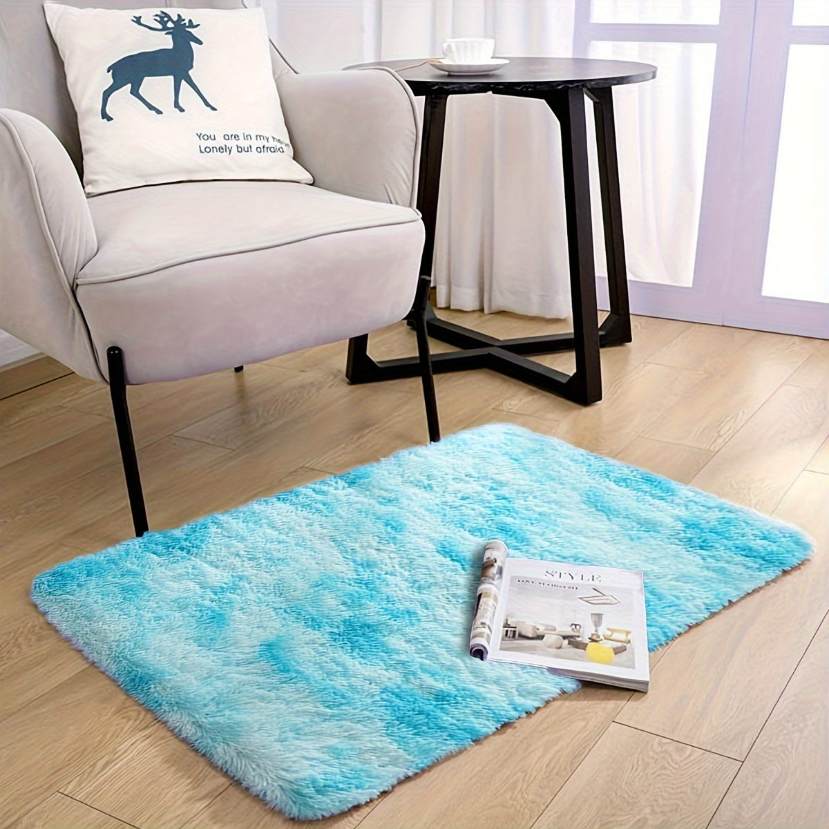 Высококачественный домашний декор: роскошный мягкий ковер из искусственного меха - изготовлен из полиэстера, очень уютный пушистый ковер для гостиной и спальни, нескользящая подошва, сухая чистка, универсальное использование