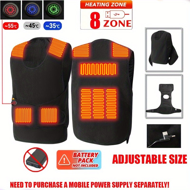 Мужчины Женщины Теплый жилет Мягкий пушистый легкий Электрический с 8 зонами нагрева