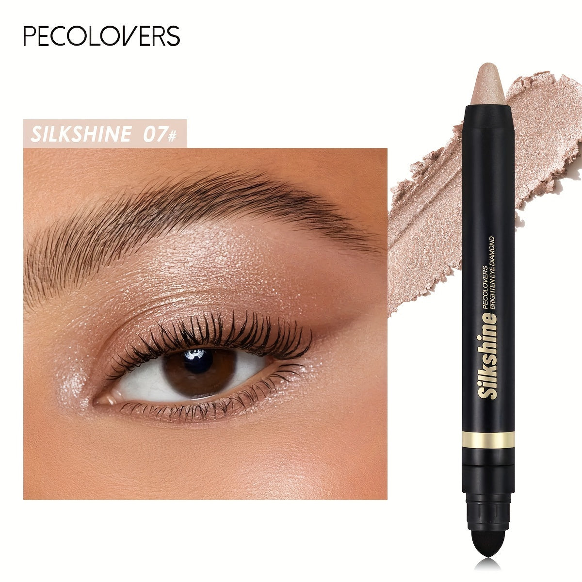 Women's Metallic Eyeshadow Stick Waterproof Long Lasting Cream  Champagne Brown