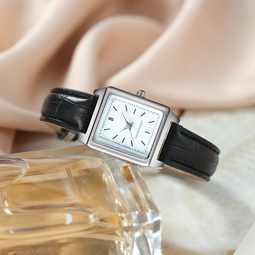 Set of 2 Women's Square Quartz Watches Fashion Accessories for Women