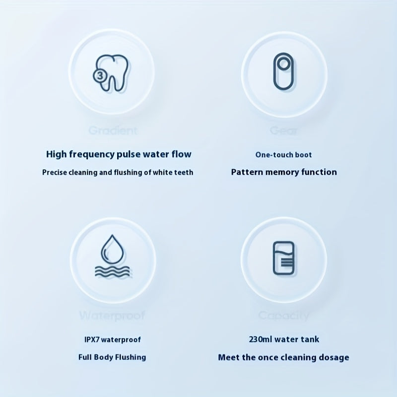 Portable Black USB Rechargeable Water Flosser Electric Oral Irrigator Travel Version