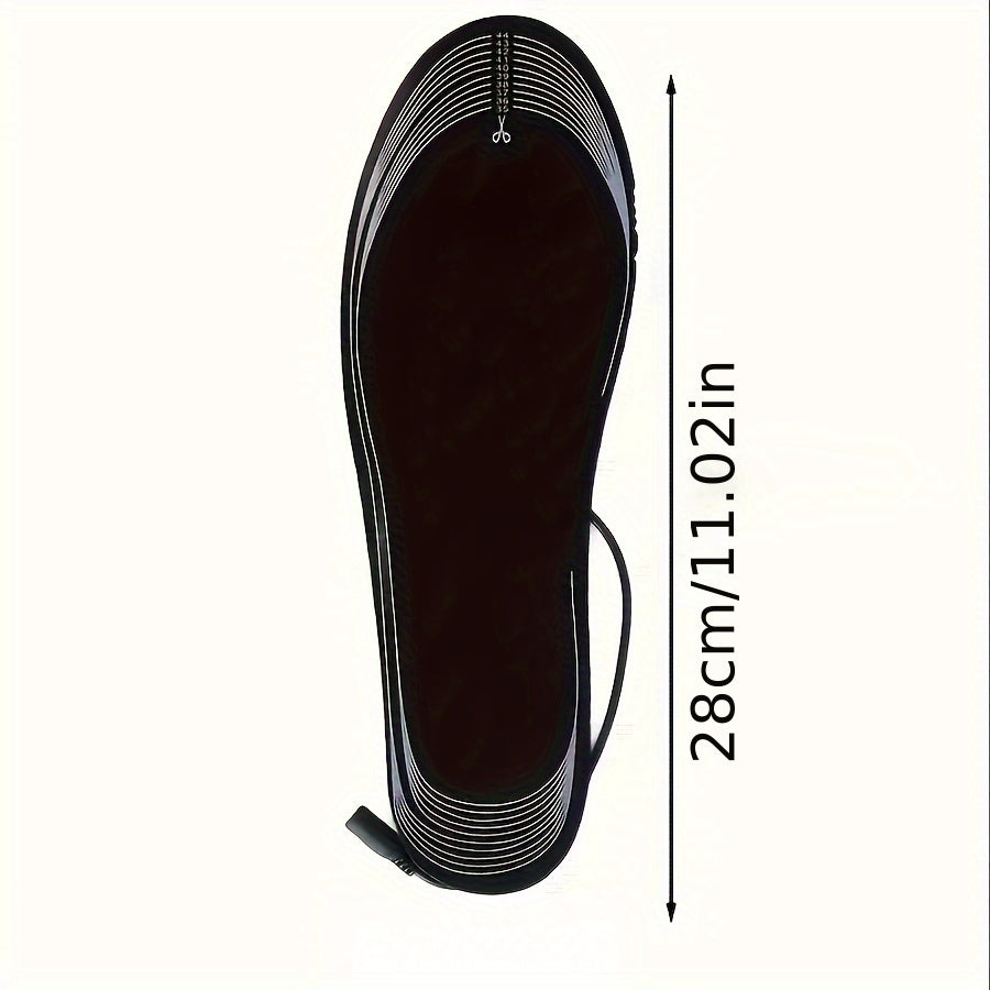 Unisex Electric Heating Insoles USB Rechargeable Shoe Inserts with Carbon Fiber Heating Element