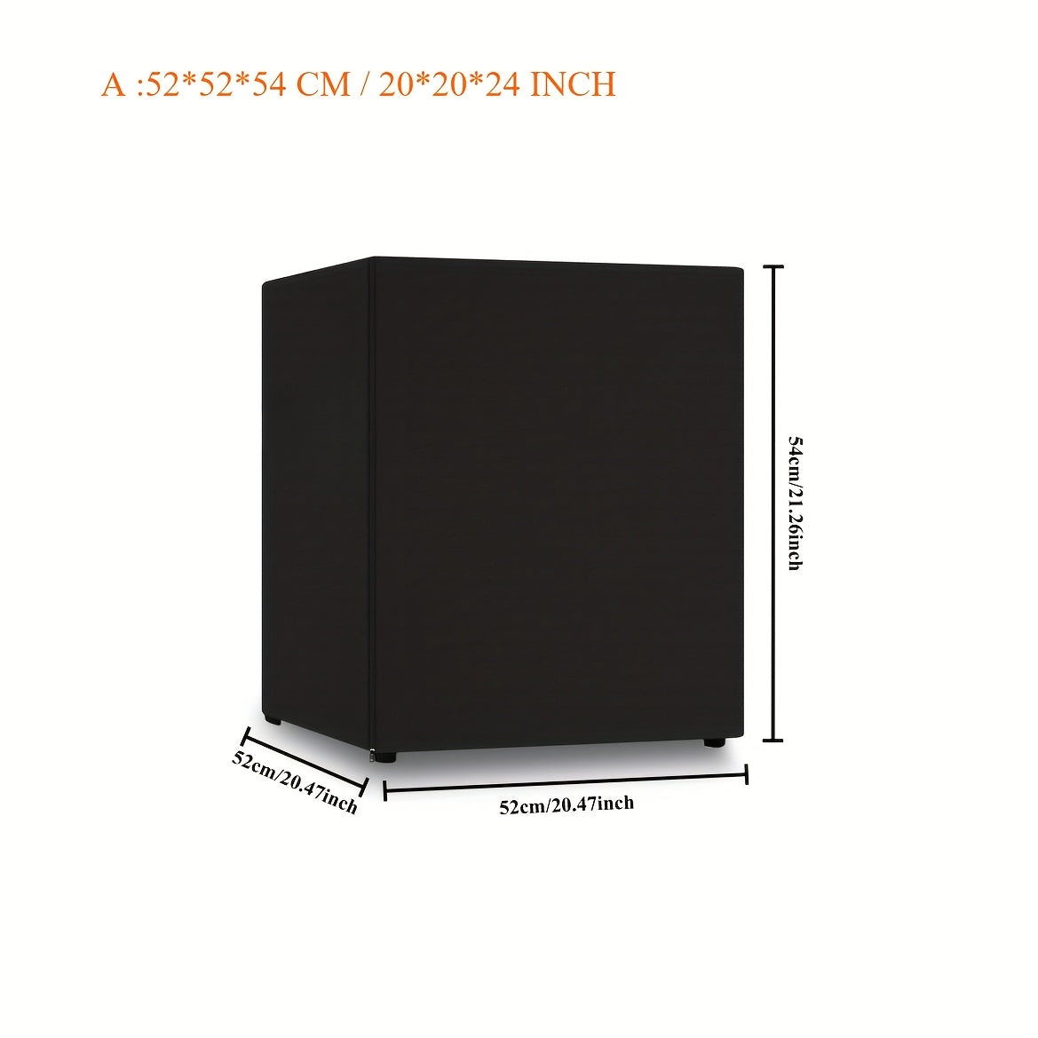 Funda impermeable para exteriores para nevera con cremallera enrollable 58cm x 58cm x 142cm