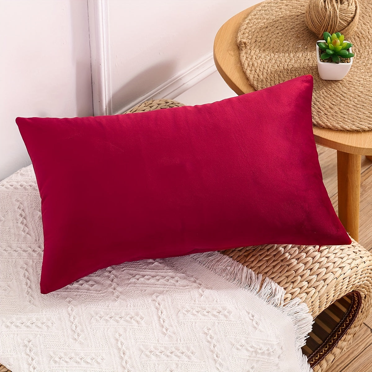 Velvet Throw Pillow Cover for Sofa Bed Decor 18x18 Inches Gray