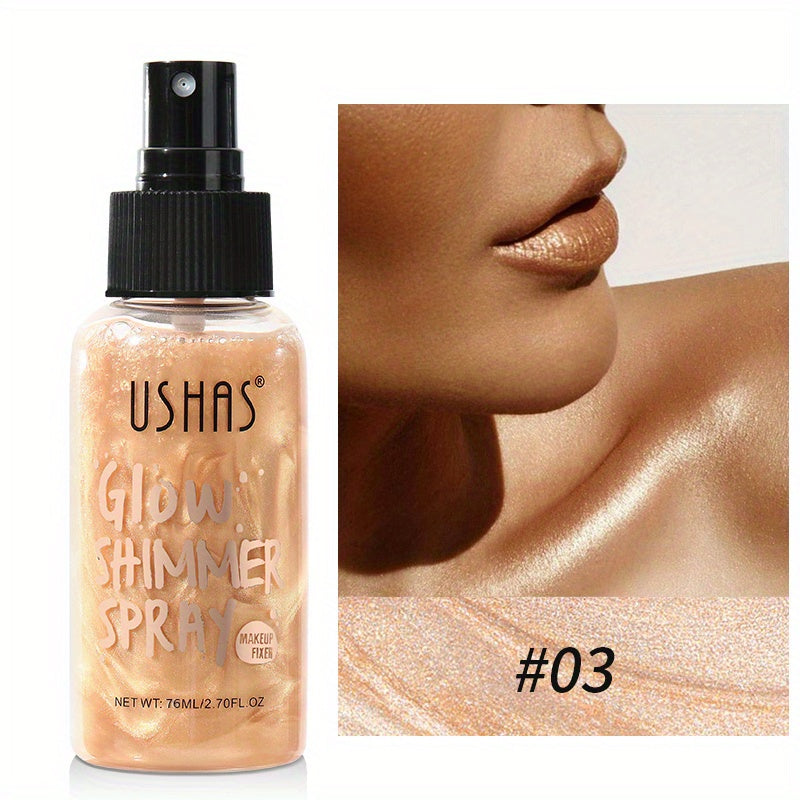 Glow Shimmer Spray Highlighter Liquid Illuminator for Face & Body 2.7 fl oz