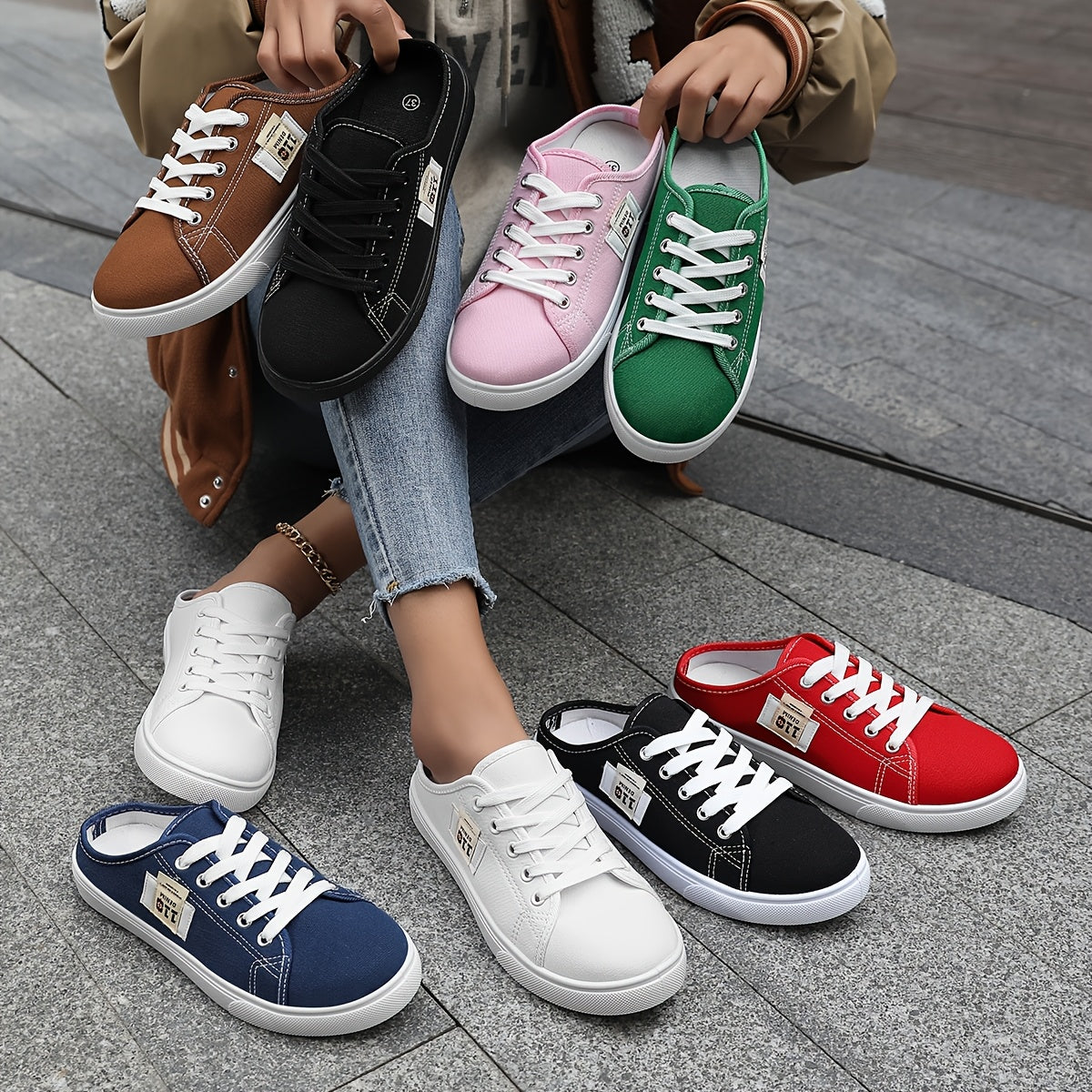 Women's Casual Sports Shoes Flat Sneakers Outdoor Slip-Ons