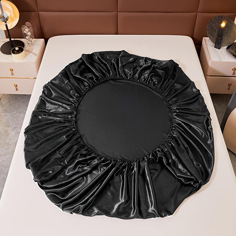 Silky Soft 100% Polyester Satin Bed Sheet for All Seasons Light Luxury Pilling-Resistant Queen Size