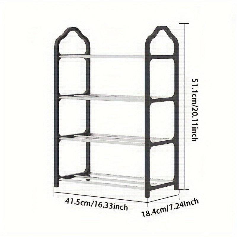 4-Tier Shoe Rack Organizer Dust-Proof Space Saver for Home Dorms