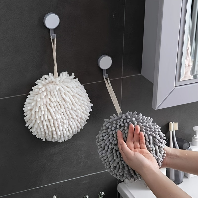Two-Piece Chenille Hand Towels Absorbent Quick-Dry Kitchen Bathroom Cloths