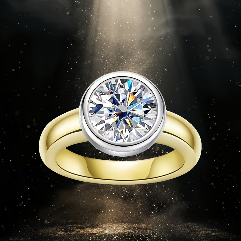 Sterling Silver Moissanite uzuk 3 karat vintage to'lqin dizayni uniseks qimmatbaho metall bilan qoplangan