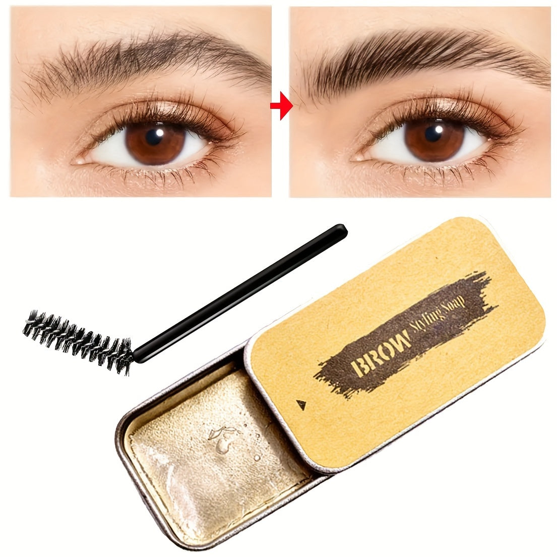 Women's Transparent Eyebrow Shaping Cream and Brush 16g Easy Application