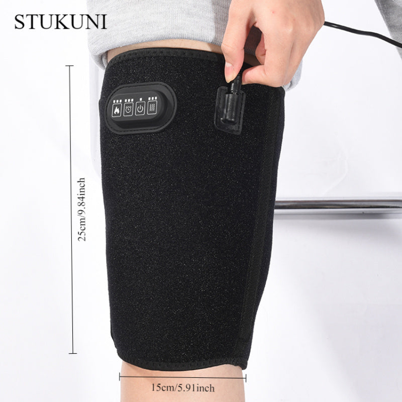 USB Heated Knee Brace with Vibration 3 Heat Settings 3 Massage Modes Timer Non-Battery Operated