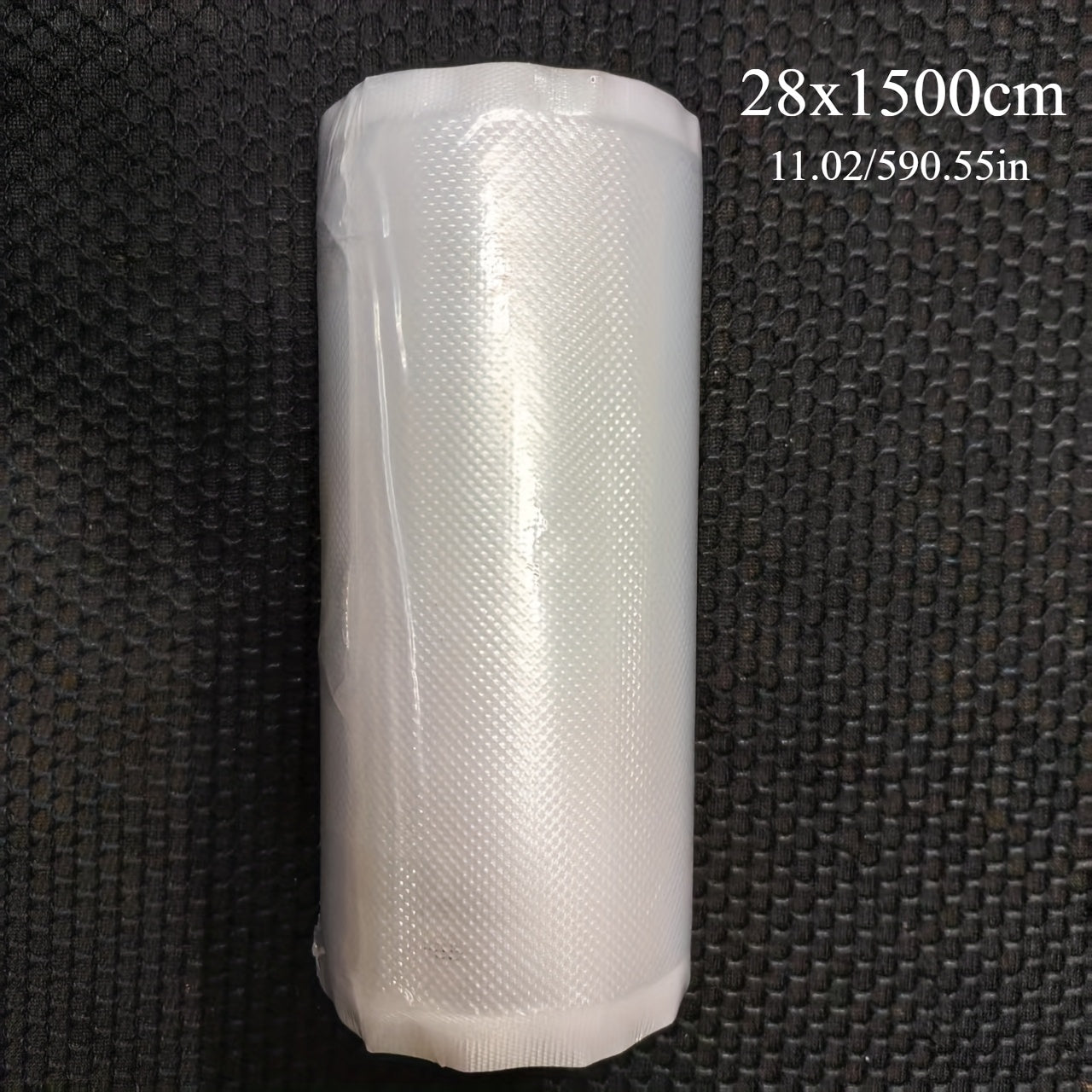 PE+PA materialidan tayyorlangan 1500cm (590.55in) qo'shimcha uzunlikdagi oziq-ovqat paketlash sumkasi ruloni. Baliq, losos, go'sht, meva va sabzavotni vakuumli yopishtirish uchun ideal, oshxona saqlash va yangi holatini saqlash uchun optimal.