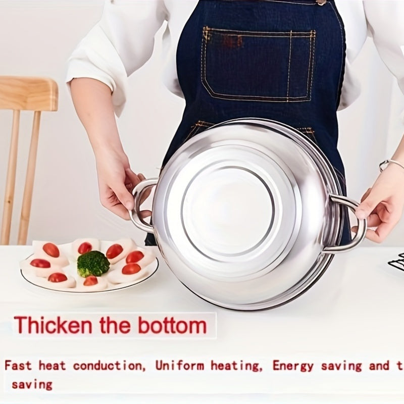 Olla múltiple de acero inoxidable con cesta de vapor, olla doble para sopa y vapor