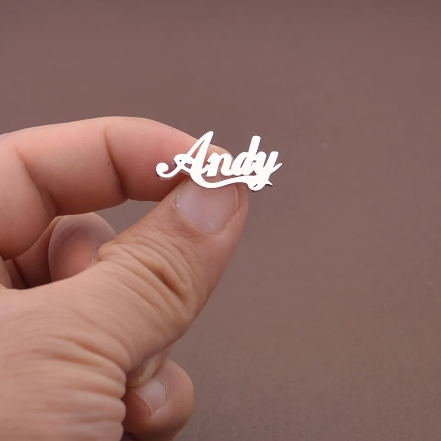 Personalized Stainless Steel Name Brooch for Women Letter Pin Gift Jewelry