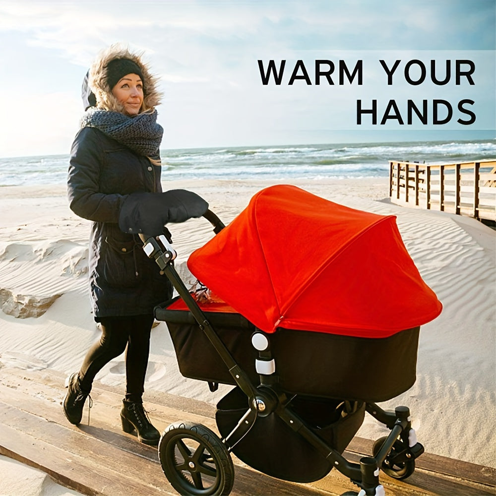 Winter Stroller Gloves Extra Thick Insulated Windproof Hand Muffs for Pushchairs and Car Seats